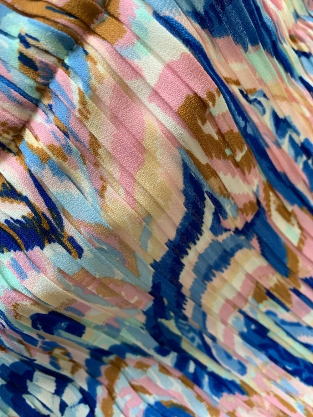 NWT Ninety Clothing Company Blue and Pink Paisley Skirt, Size XL. - Picture 3 of 9